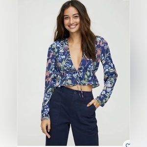 Sunday Best Kimberly Crop Floral Top XS By Aritzia